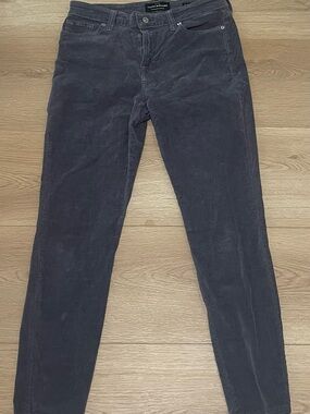 Lucky Brand Women's Ankle Crop Corduroy Pants in Dark Gray